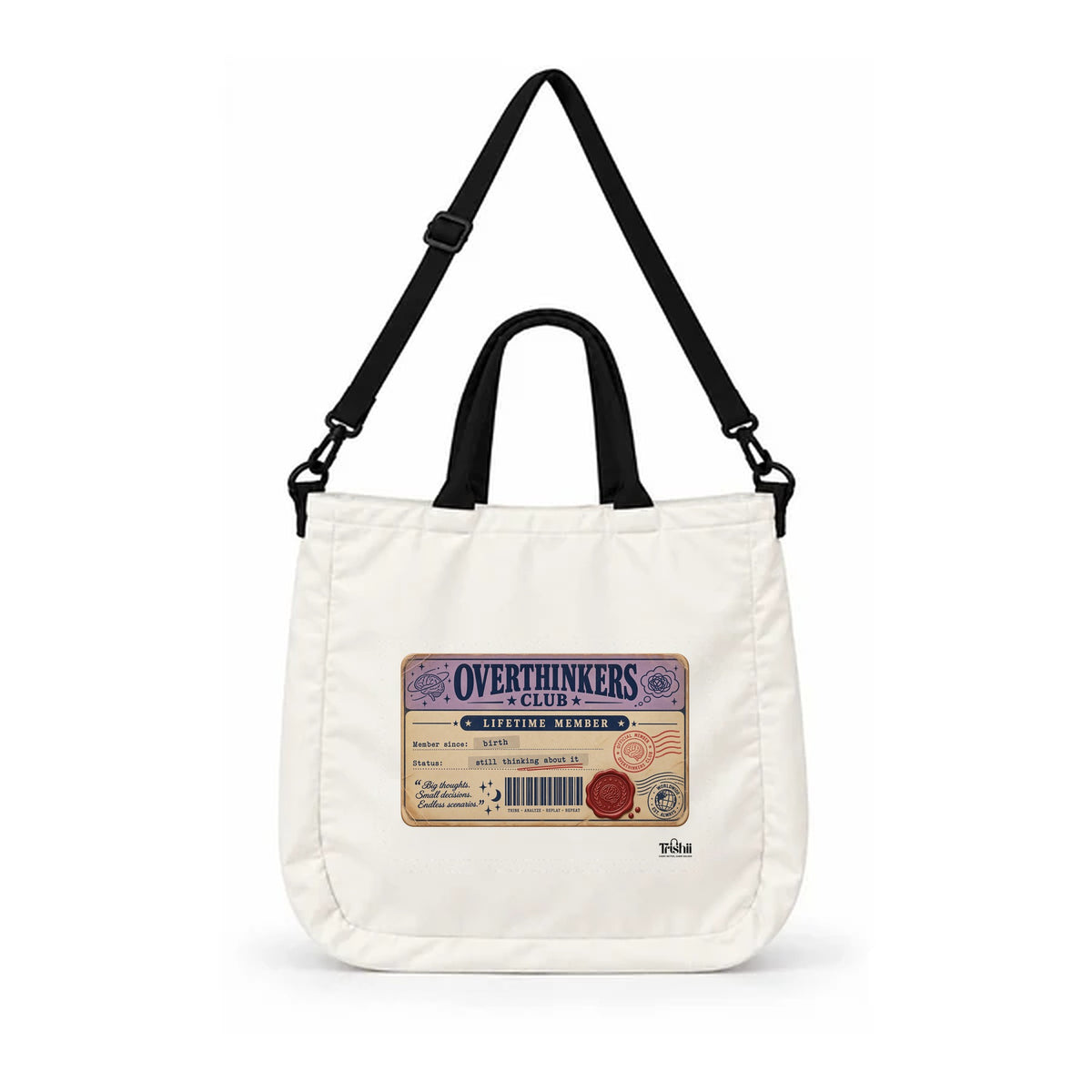 Trishii Overthinkers Club Core Carry Tote, black strap