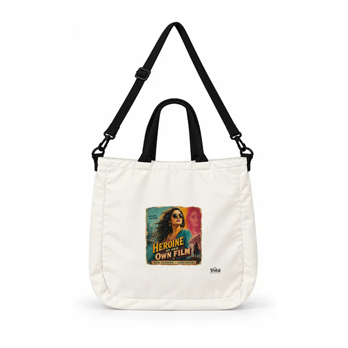 Trishii Heroine Of Her Own Film Core Carry Tote, black strap