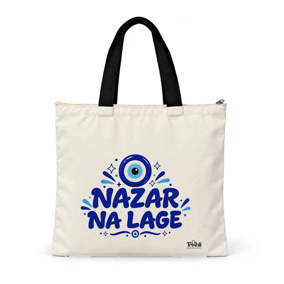 Trishii Nazar Na Lage Speak Series Tote, black strap