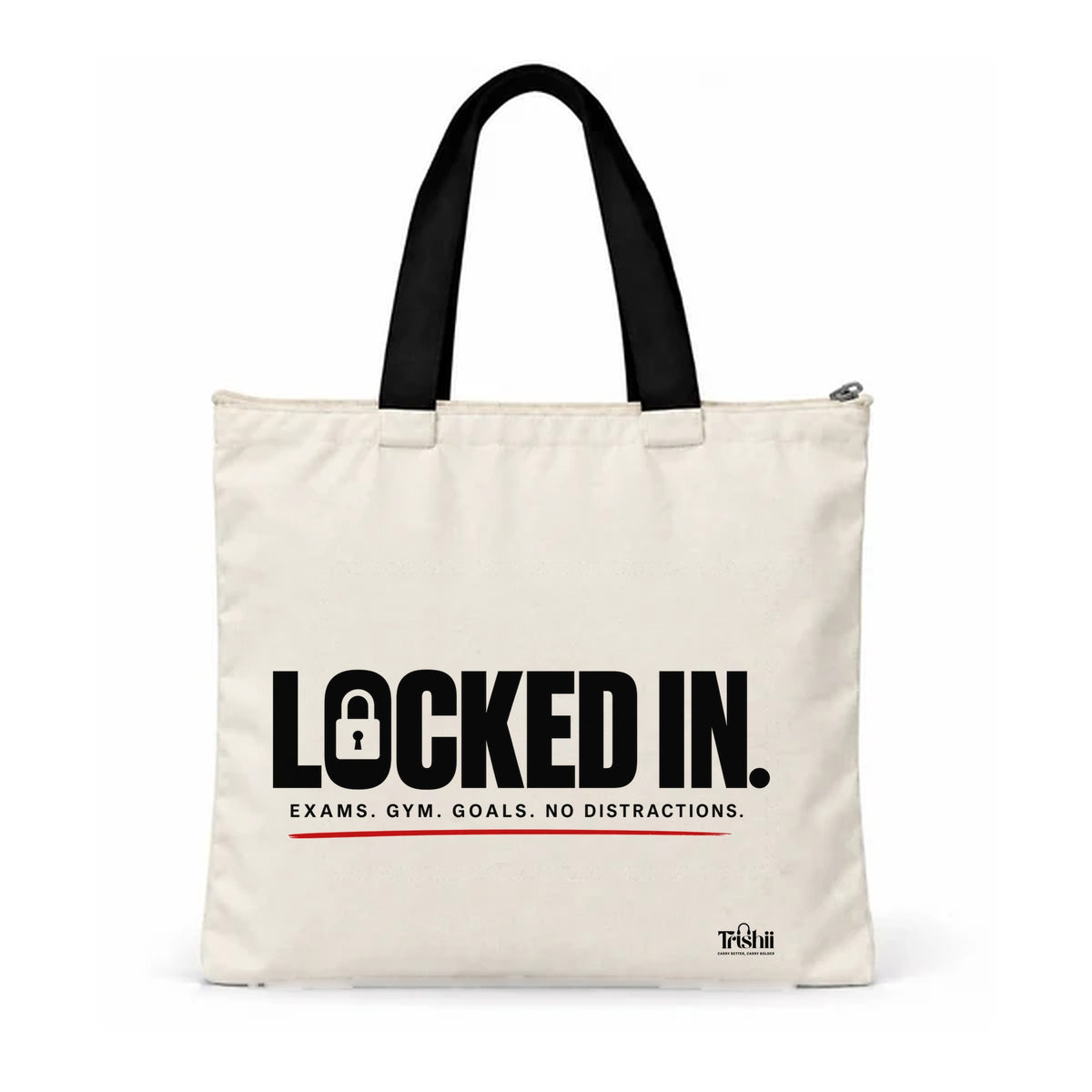 Trishii Locked In Speak Series Tote, black strap