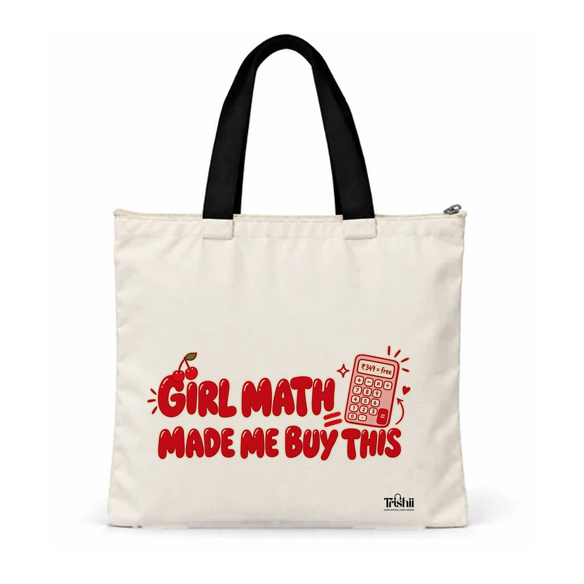 Trishii Girl Math Made Me Buy This Speak Series Tote, black strap